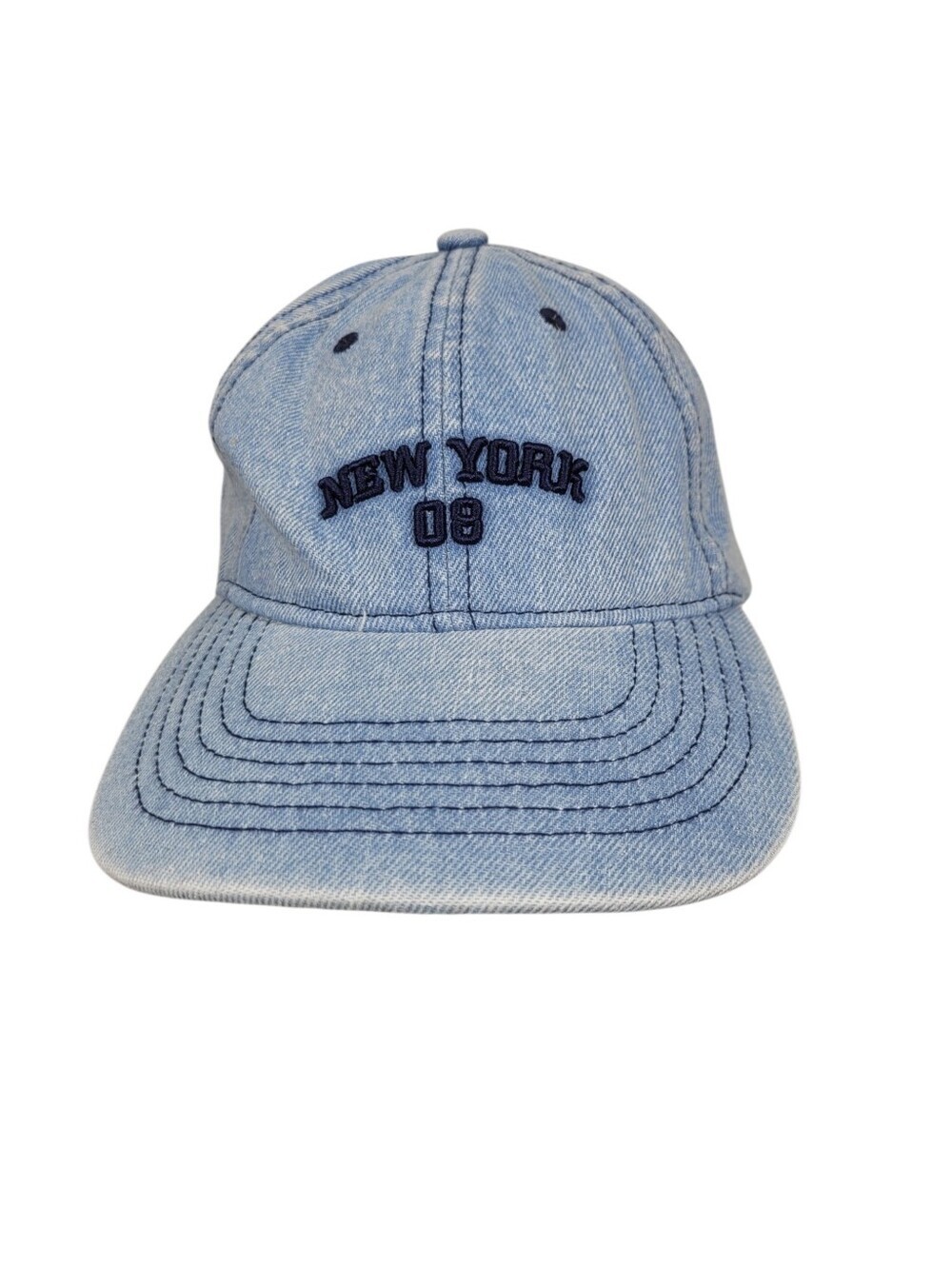 2/$20 Y2K Blue Denim New York Snapback Cap Hat